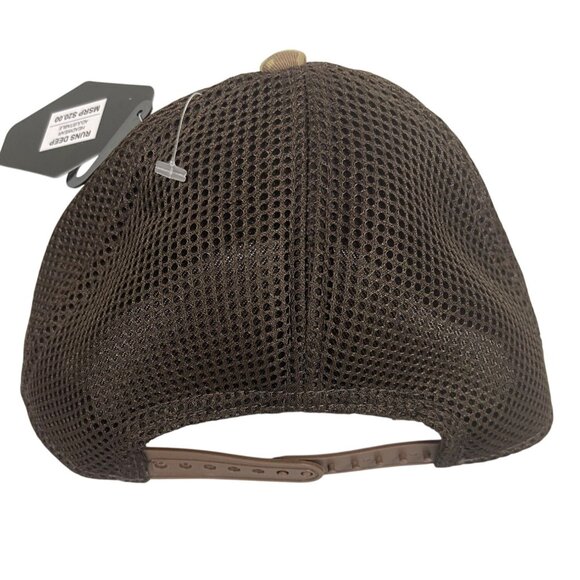 Runs Deep Tactical Camo Mesh Trucker Hat With Embroidered American Flag Mens OS - Picture 6 of 8